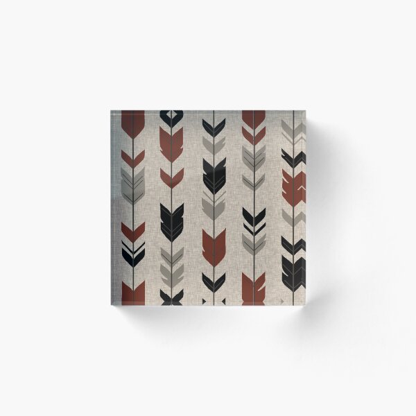 Item preview, Arrow Feathers - Redstone Canyon - Maroon Black And Beige designed and sold by SugarPineDesign.