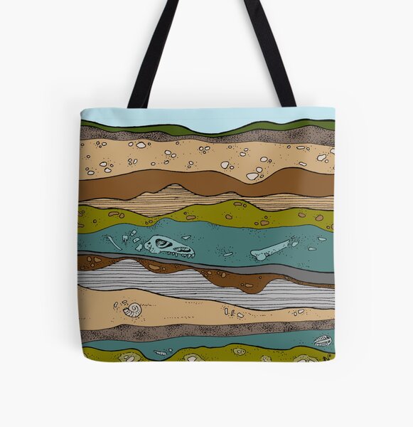 Fossil Diagram All Over Print Tote Bag