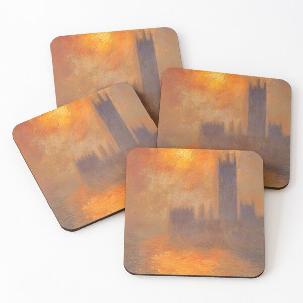 Item preview,  London Houses of Parliament at Sunset Painting by Claude Monet (impressionist orange colors.)  Oringinal designed and sold by CristalleLisa.