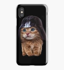 Fluffy Siamese Cat Wearing Darth Helmet iPhone Case