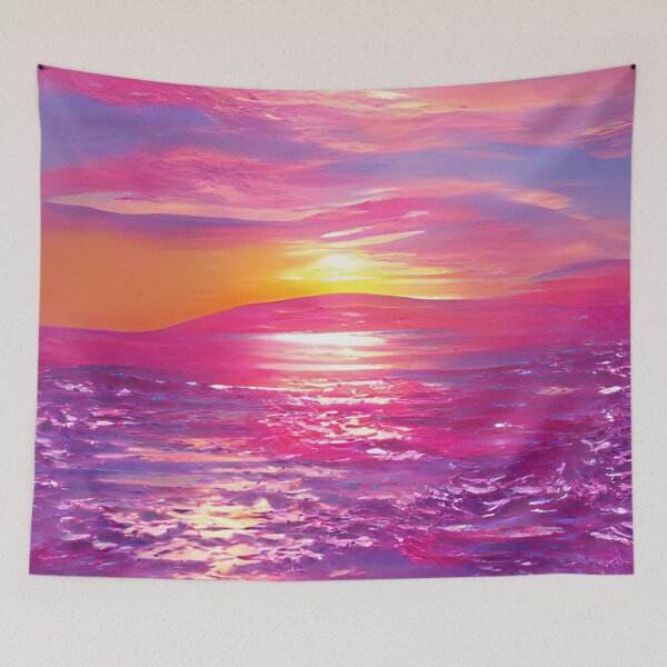 Item preview, Abstract Beach Pink Sunset Painting designed and sold by Unaiza Khalid.