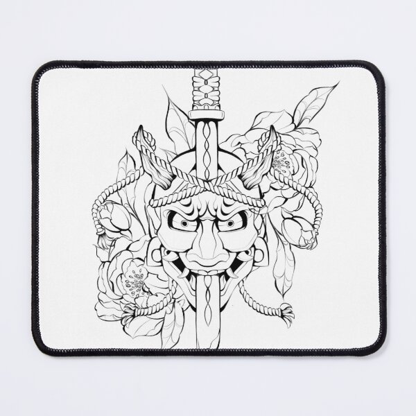 Item preview, Japanese Mask with Dagger and flowers designed and sold by mattspace.