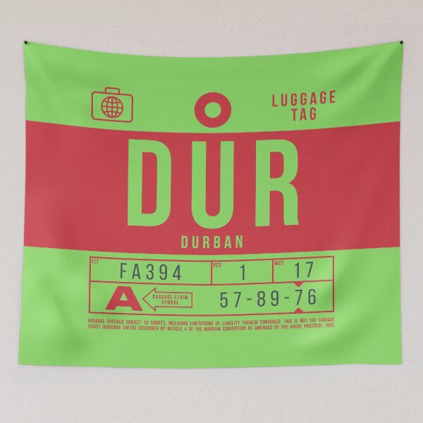 Aperçu de l'œuvre Luggage Tag B - DUR Durban South Africa créée et vendue par VoodooCircus.
