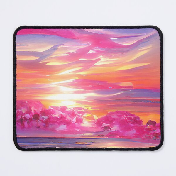 Item preview, Abstract Cloudy Beach Pink Sunset Painting designed and sold by Unaiza Khalid.