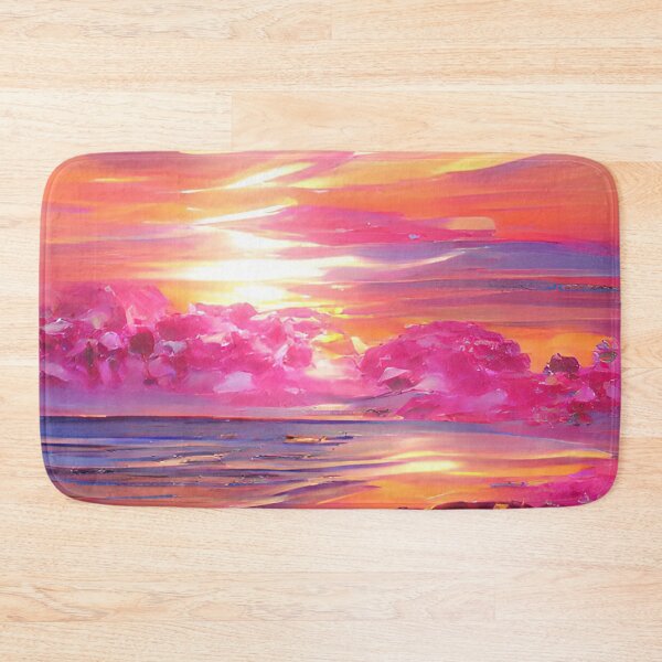 Item preview, Abstract Cloudy Beach Pink Sunset Painting designed and sold by Unaiza Khalid.