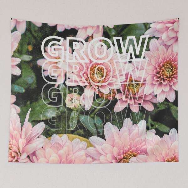 Item preview, GROW (above) - Bright Pink Flowers designed and sold by AliceSLee.