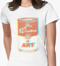 Pro Wrestling is Art (3D) Women's Fitted T-Shirt