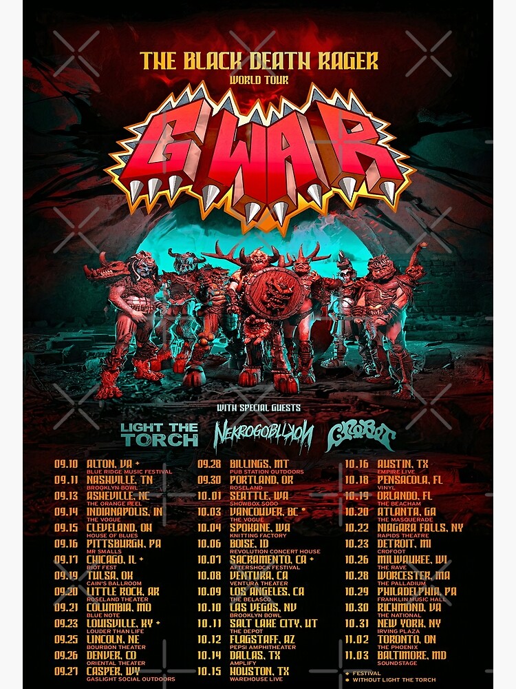 "Gwar Nekrogoblikon Black Death Rager World Tour" Poster for Sale by