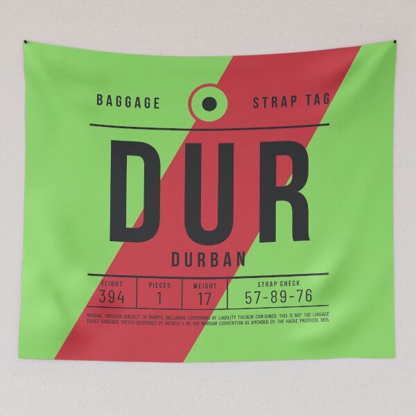 Aperçu de l'œuvre Luggage TagE - DUR Durban South Africa créée et vendue par VoodooCircus.