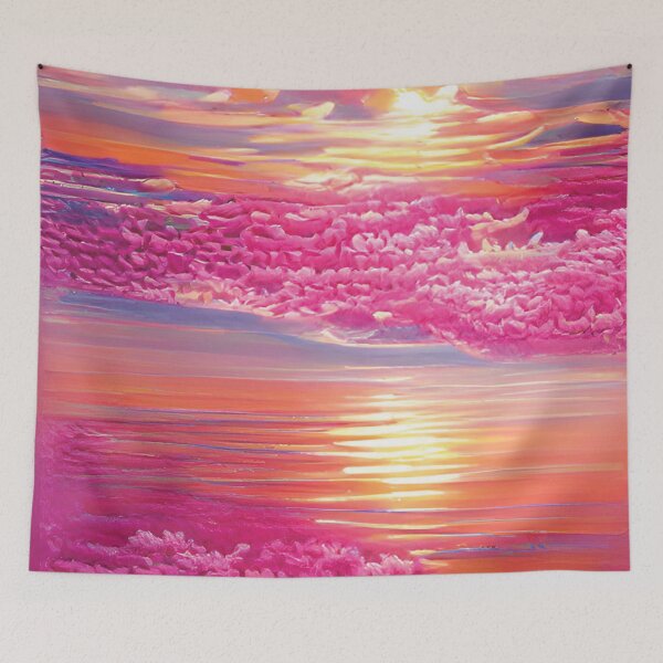 Item preview, Abstract Cotton Clouds Pink Sunset designed and sold by Unaiza Khalid.