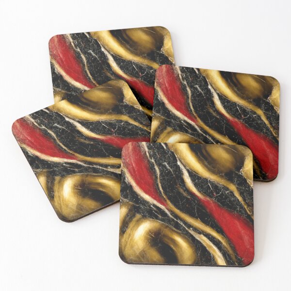 Item preview, Abstract Marble - Red, Black & Gold designed and sold by Somniart.