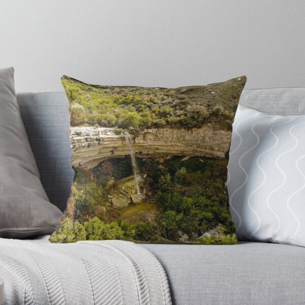 The Mythical Waterfall - Prastio Avdimou Throw Pillow