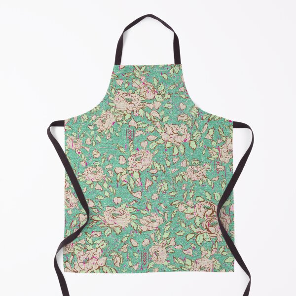 Item preview, Mint green Boho Roses on sumptuous rustic linen texture designed and sold by Ruth Cadioli.