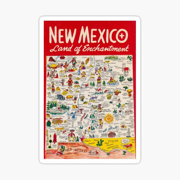 Item preview, New Mexico Land of Enchantment Vintage Travel Decal designed and sold by MeLikeyTees.
