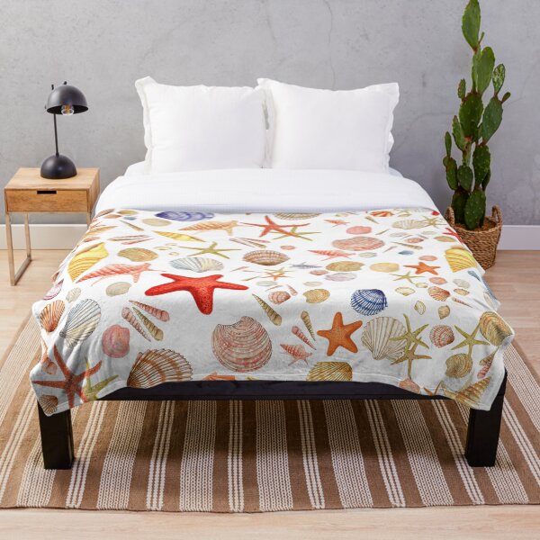 Item preview, Coastal Seashells Treasure Pattern on White designed and sold by NPrintsDesign.