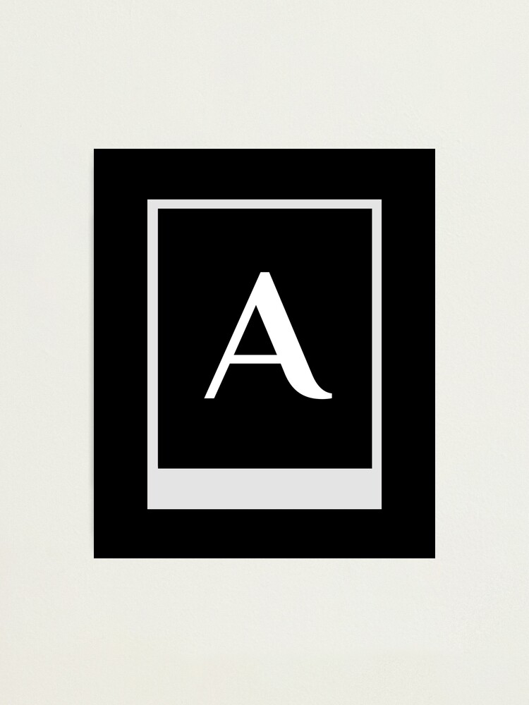 Letter A Alphabet white text on black background , Framed Photographic  Print for Sale by Cloofur