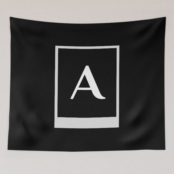 Item preview, Letter A Alphabet white text on black background , Framed designed and sold by Cloofur.