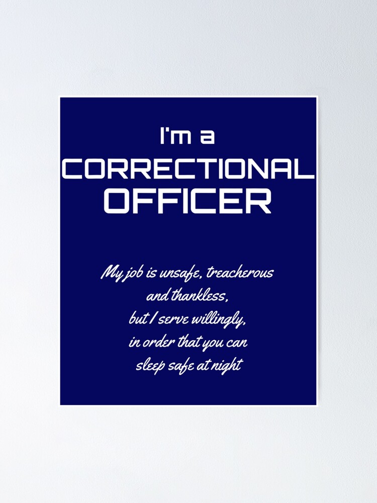 "Correctional Officer Gear Thin Silver Line Law Enforcement" Poster For ...