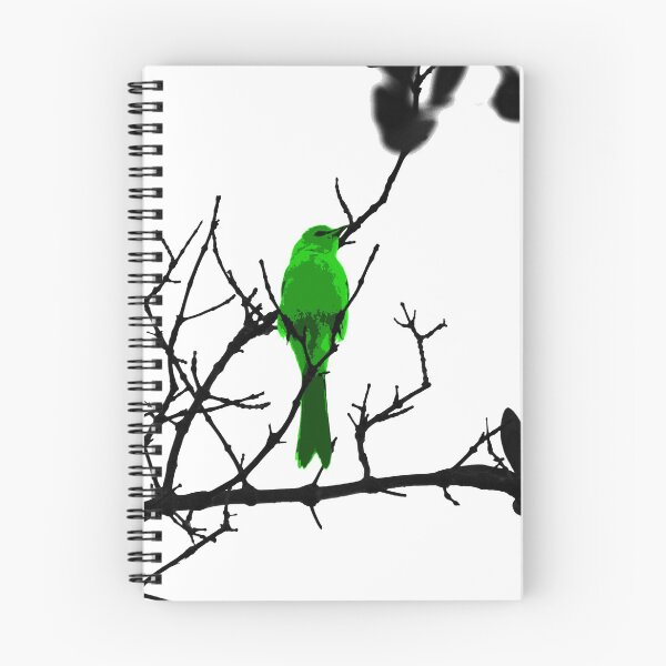 Item preview, Green bird on a black tree designed and sold by Follow the Hedgehog.