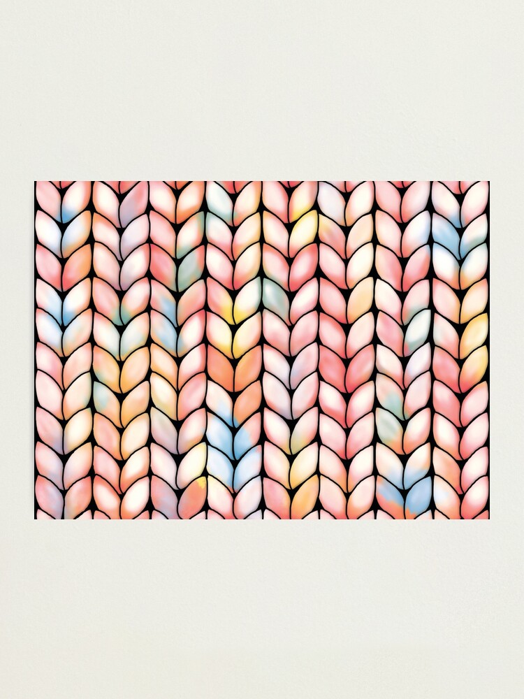 Alternate view of Chunky Rainbow Knit Photographic Print