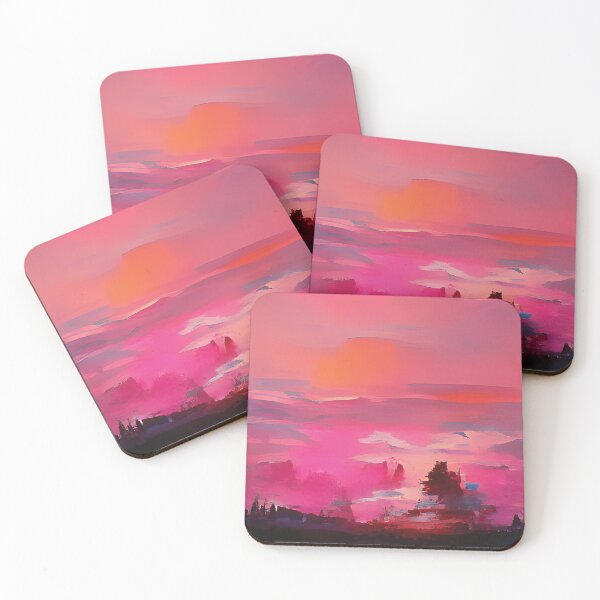 Item preview, Abstract Small Town Pink Sunset designed and sold by Unaiza Khalid.