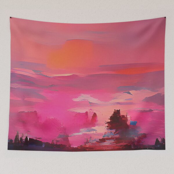 Item preview, Abstract Small Town Pink Sunset designed and sold by Unaiza Khalid.