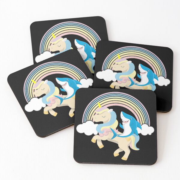 Item preview, Shark Riding Unicorn Funny Rainbow designed and sold by MUDOUSA.
