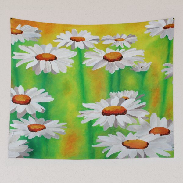Item preview, White Daisies On A Yellow And Green Summery Background designed and sold by taiche.