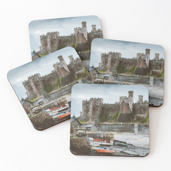 Item preview, Low Tide at Conwy Castle in Wales - Watercolour Style designed and sold by WWWC2288.