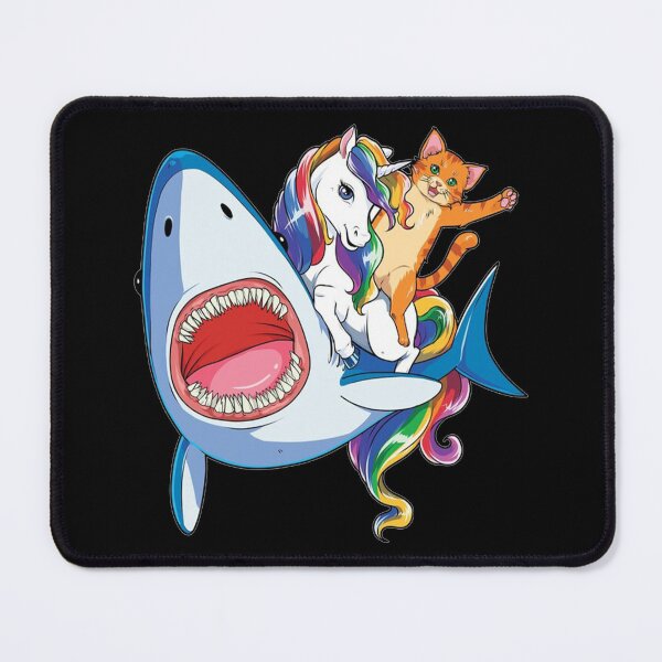 Item preview, Cat riding unicorn riding shark designed and sold by MUDOUSA.