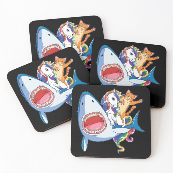 Item preview, Cat riding unicorn riding shark designed and sold by MUDOUSA.