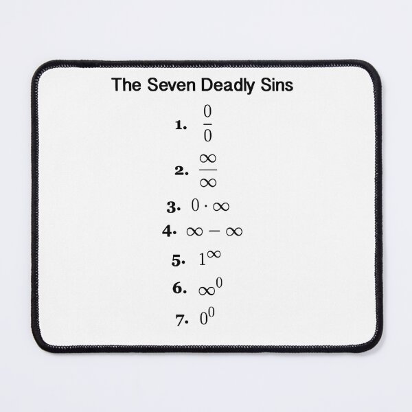 Item preview, the mathematical seven deadly sins, math and science designed and sold by NoetherSym.