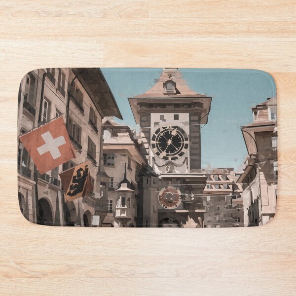 Item preview, Swiss Clocktower in Bern - Watercolour Style designed and sold by WWWC2288.