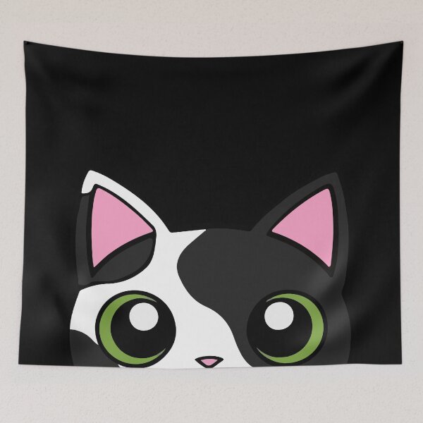 Item preview, Black And White Cat Peeker designed and sold by KaydenLee.