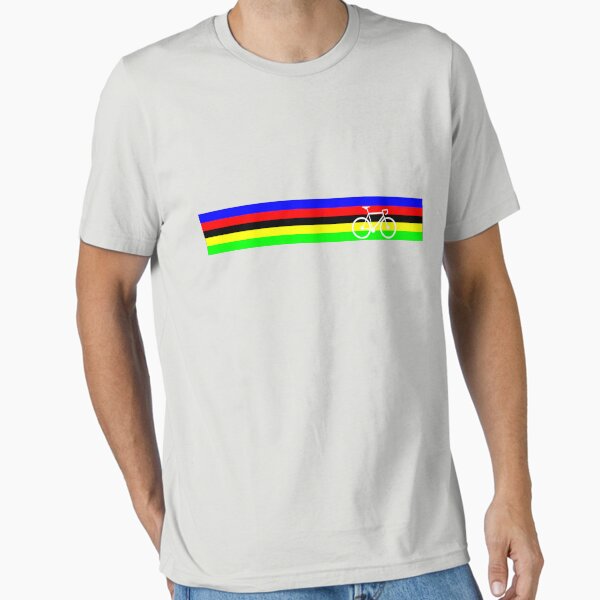 Road bike cycling rainbow stripes world champion jersey