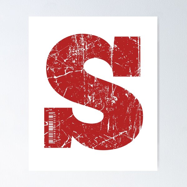 Item preview, Red Grunge Monogram Letter "S" I Am Unique designed and sold by SunnyStreet.