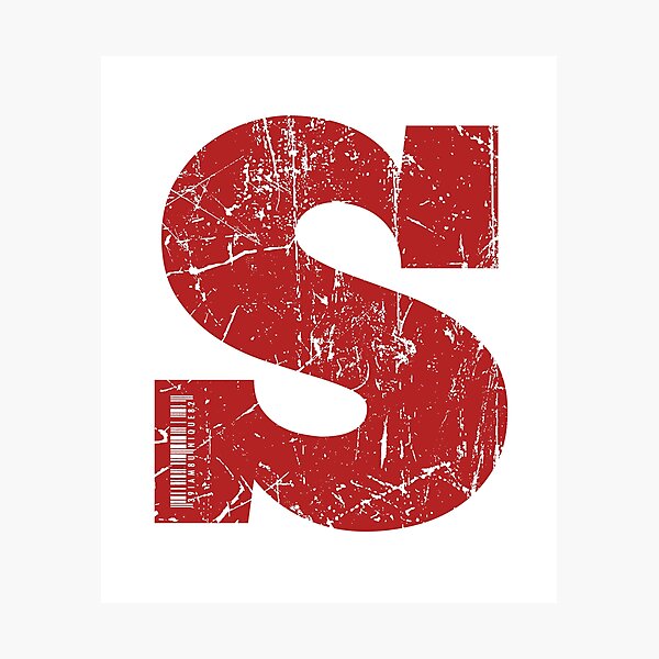 Item preview, Red Grunge Monogram Letter "S" I Am Unique designed and sold by SunnyStreet.
