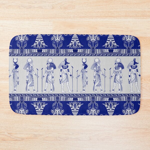 Item preview, Egyptian Gods and Ornamental border - blue and grey designed and sold by k9printart.