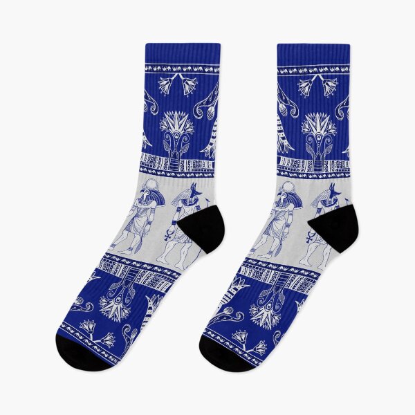 Item preview, Egyptian Gods and Ornamental border - blue and grey designed and sold by k9printart.