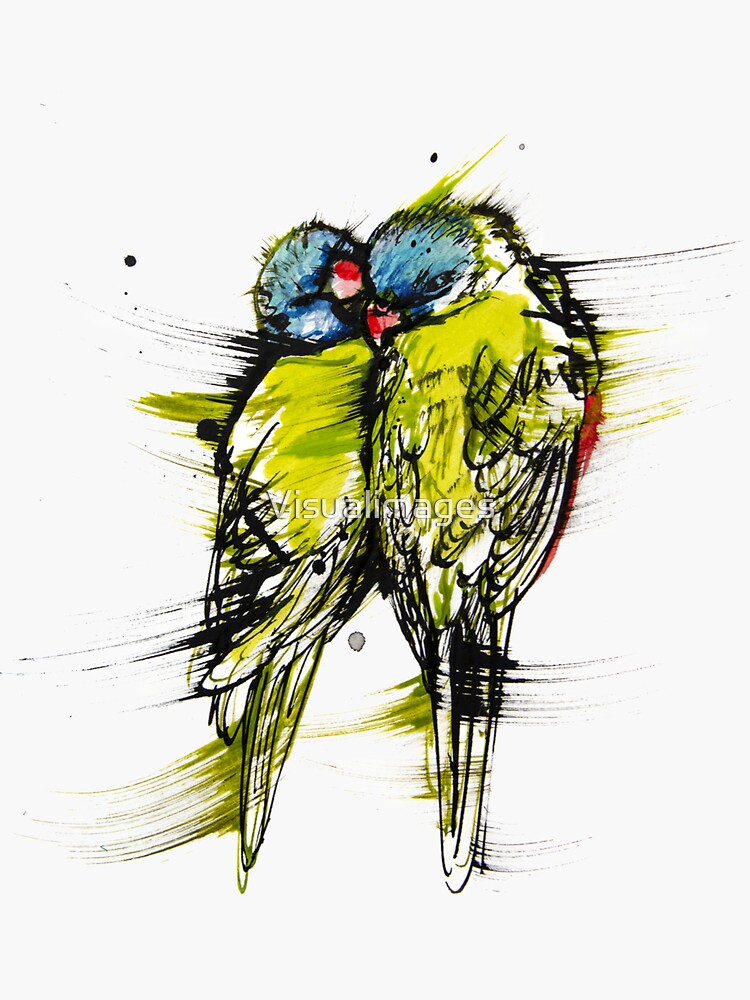 Thumbnail 3 of 3, Sticker, Colourful Kisses Lorikeet, designed and sold by Visualimages.