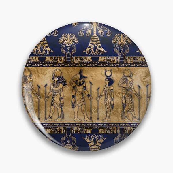 Item preview, Egyptian Gods and Ornamental border - blue and gold designed and sold by k9printart.