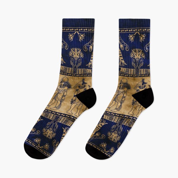 Item preview, Egyptian Gods and Ornamental border - blue and gold designed and sold by k9printart.