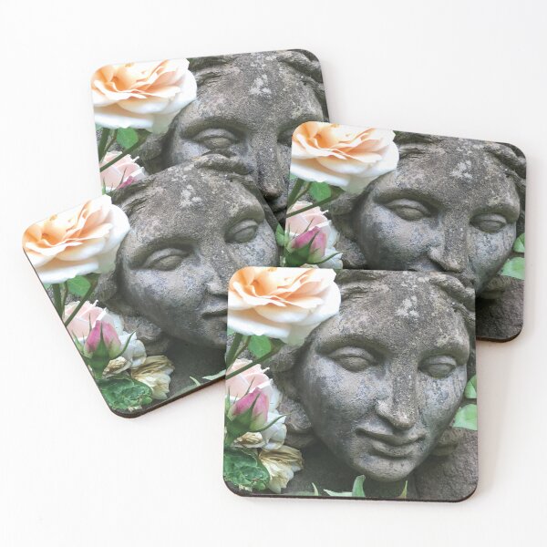 Item preview, English Country Garden Stone Lady Wall Mask with flowers designed and sold by KVDcreations.
