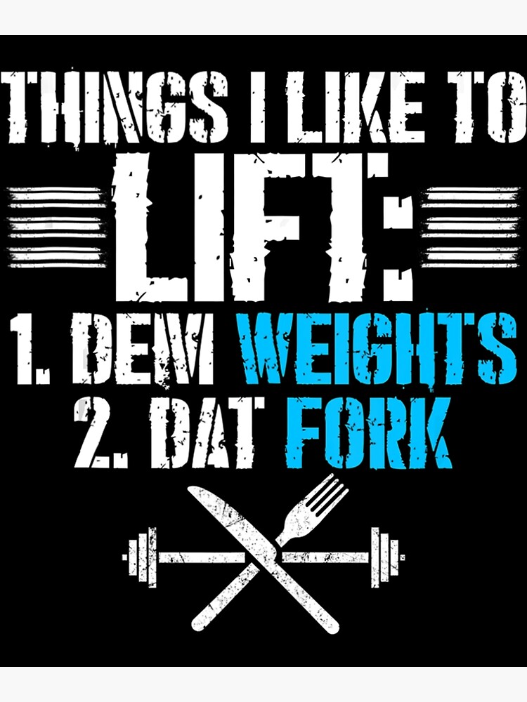 "Funny Weight Lifting With Sayings Lift Dat Fork Gym Fitness" Poster