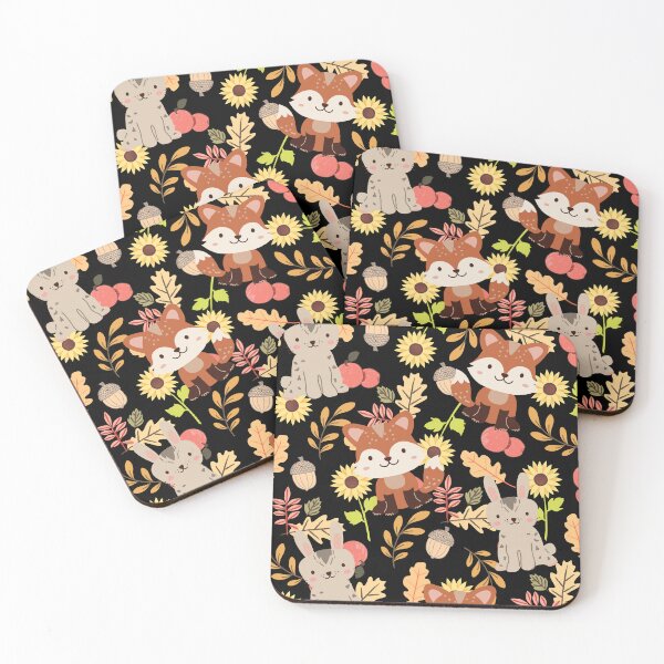 Item preview, Autumn Forest with Foxes and Rabbits (dark autumn version) designed and sold by Dorina Larsdotter.
