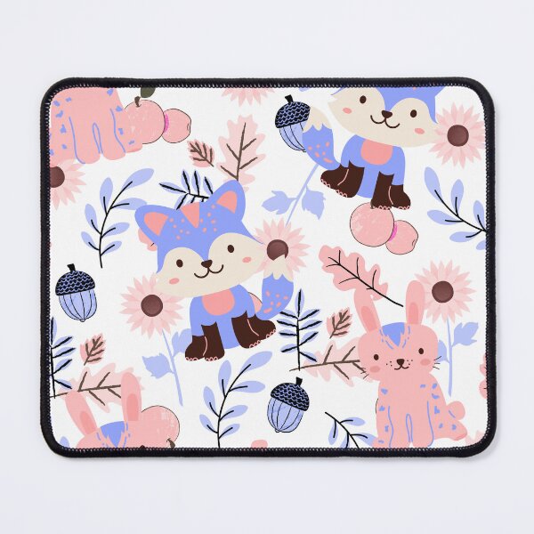Item preview, Autumn Forest with Foxes and Rabbits (white-blue-red) designed and sold by Dorina Larsdotter.