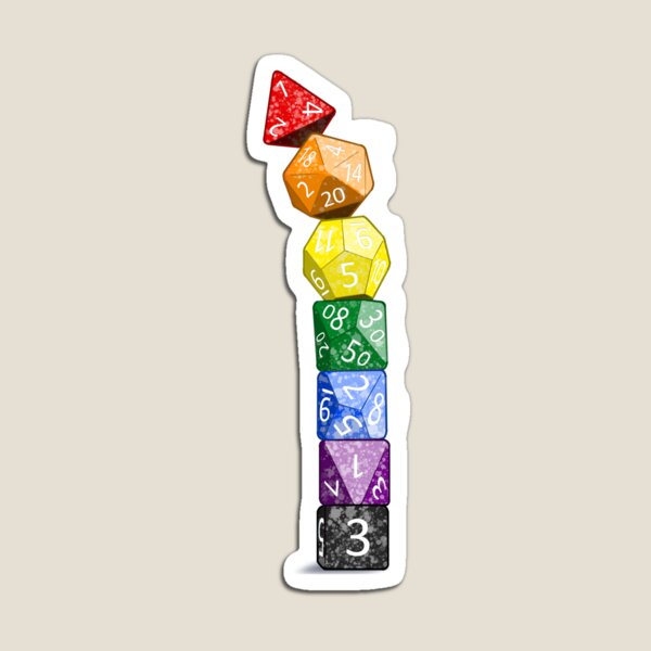 Falling Tower of Dice - Rainbow Magnet