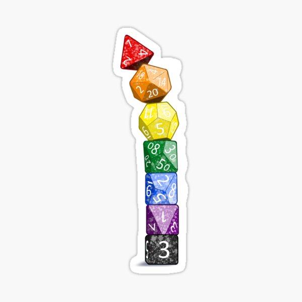 Falling Tower of Dice - Rainbow Sticker
