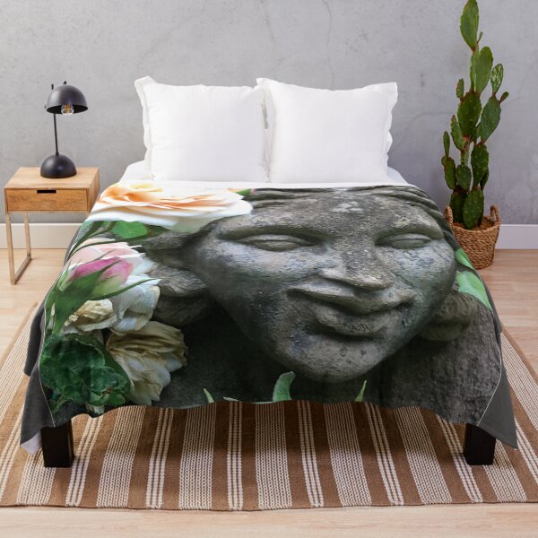 Item preview, English Country Garden Stone Lady Wall Mask with flowers designed and sold by KVDcreations.