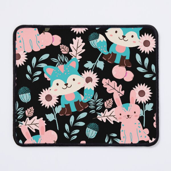 Item preview, Autumn Forest with Foxes and Rabbits (black-red-green) designed and sold by Dorina Larsdotter.